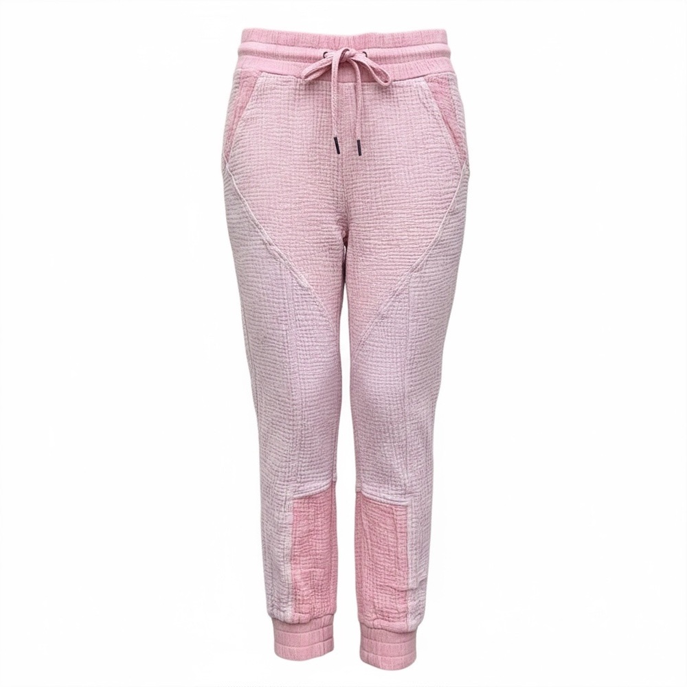 Anthropologie Avec Les Filles Pink Patchwork Cotton Gauze Jogger
Size Small